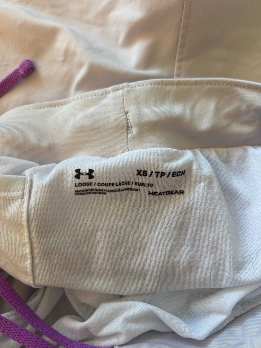 Under Armour White Athletic Shorts with Purple Trim - Picture 9 of 9